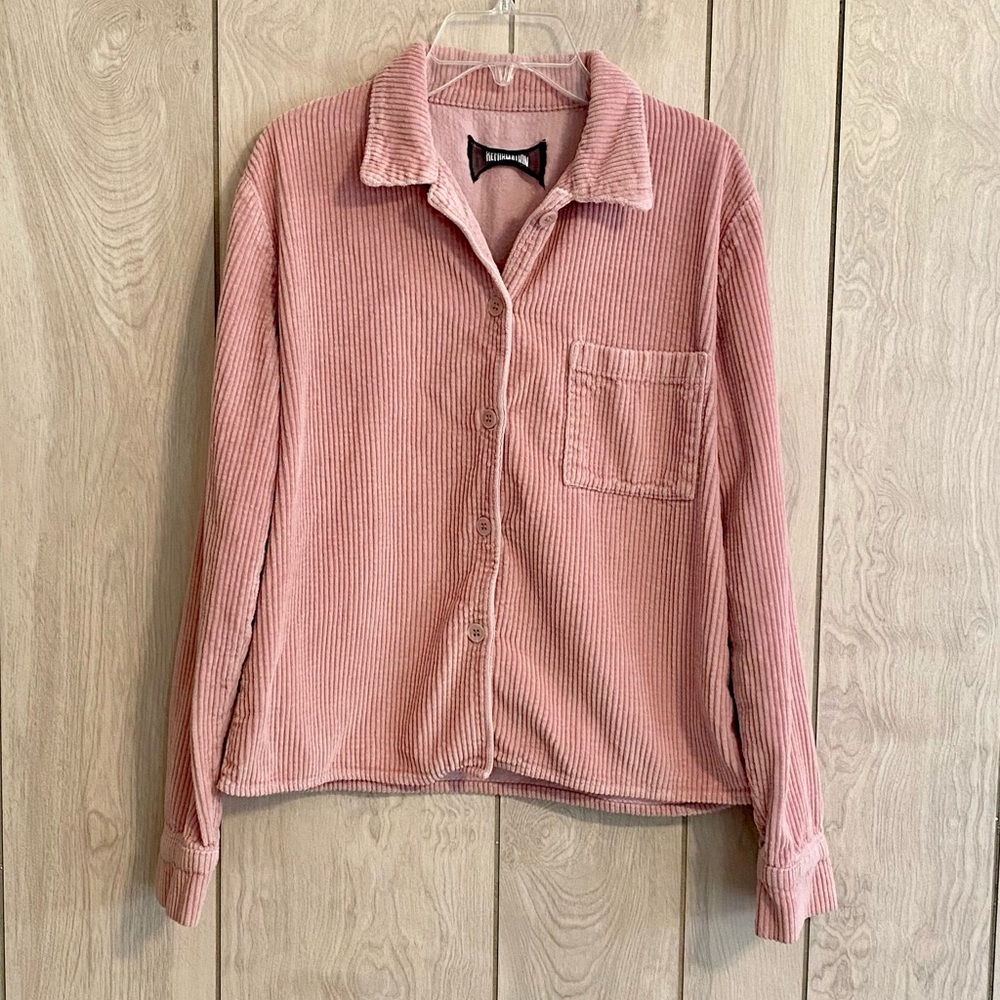 Reformation Ludvig Corduroy Button Down Top